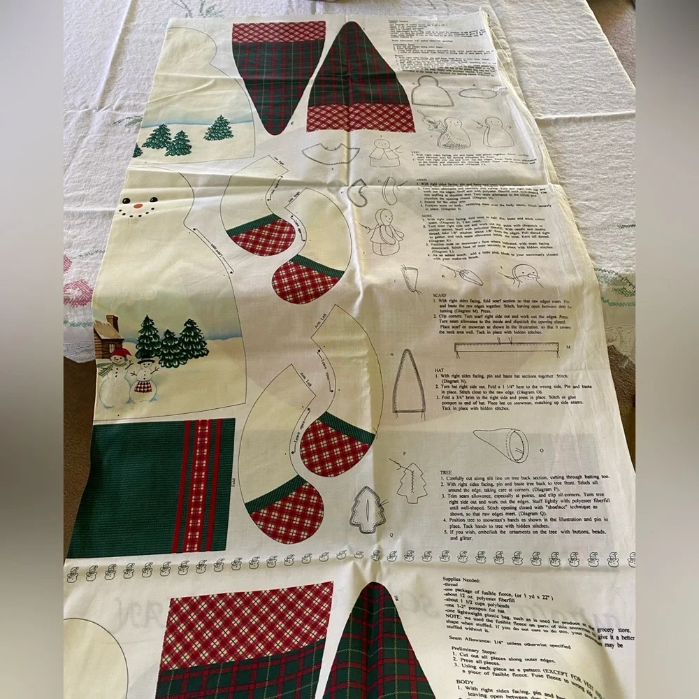 Scenic Snowman 2 Fabric Panels